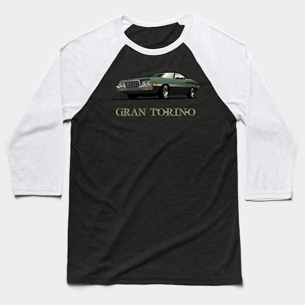 Gran Torino Baseball T-Shirt by AutomotiveArt